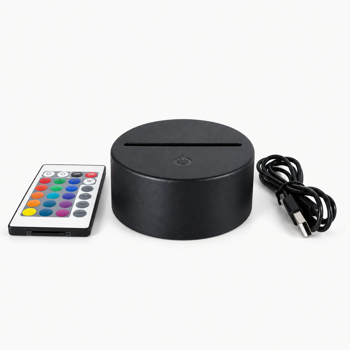 Base Led RGB Negra Con Control
