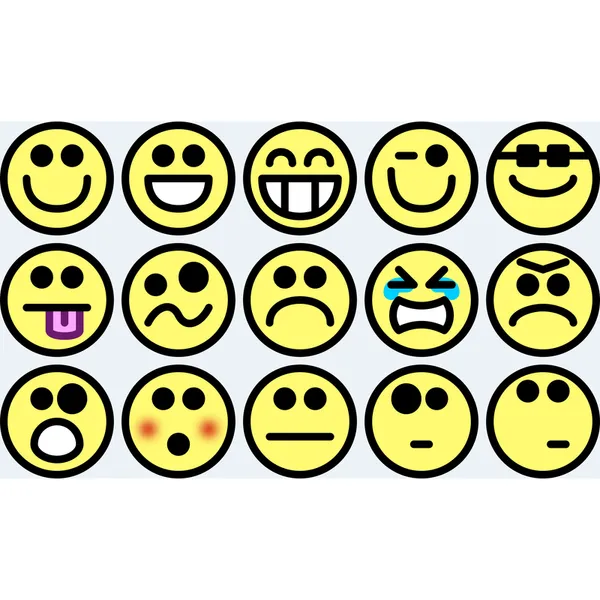 15 small smilies — vector para corte láser