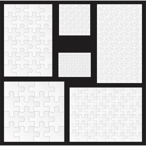 6 Rompecabezas base — vector para corte láser