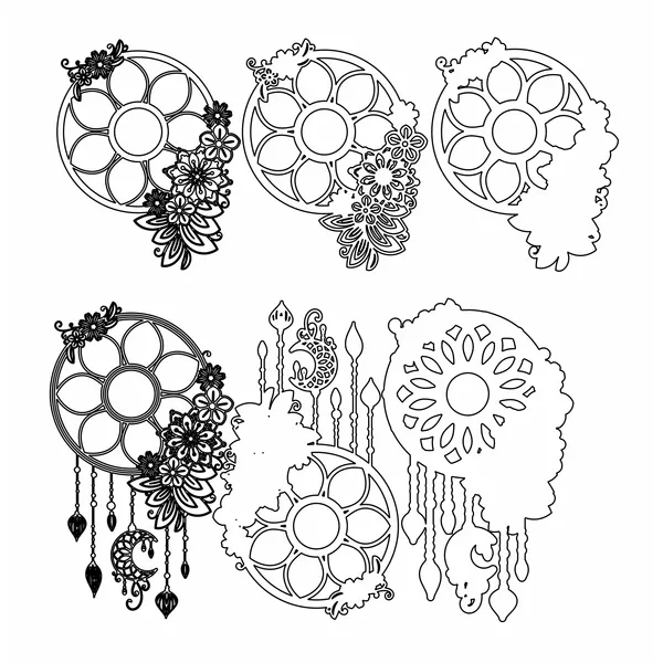 6 Diseño de atrapasueños — vector para corte láser